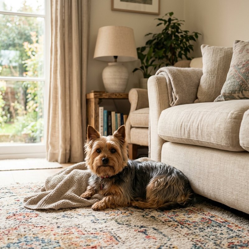 "Silky Terrier at home"