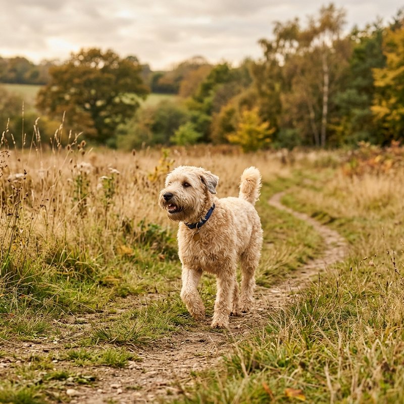 "Soft Coated Wheaten Terrier outdoors"