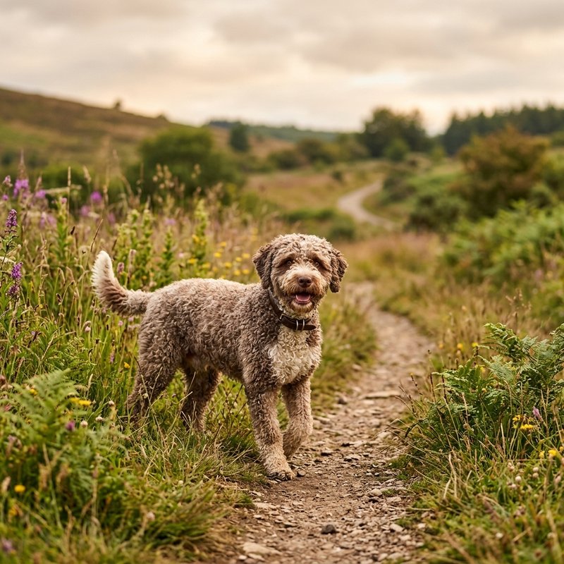 "Spanish Water Dog outdoors"