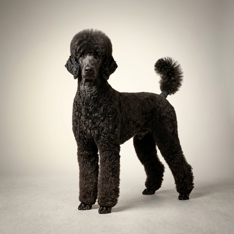 "Standard Poodle studio portrait"
