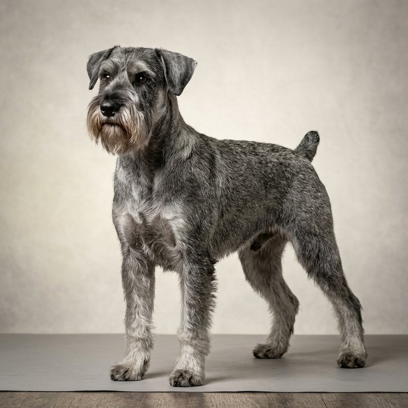 "Standard Schnauzer studio portrait"