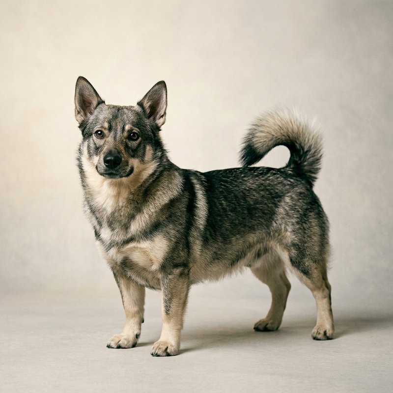 "Swedish Vallhund studio portrait"
