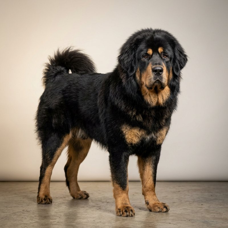 "Tibetan Mastiff studio portrait"