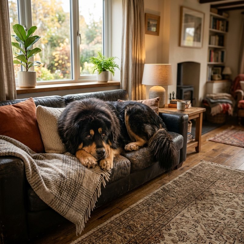"Tibetan Mastiff at home"