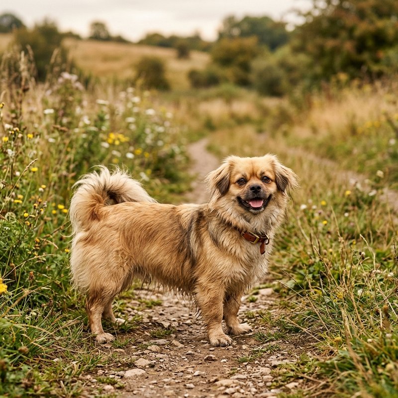 "Tibetan Spaniel outdoors"