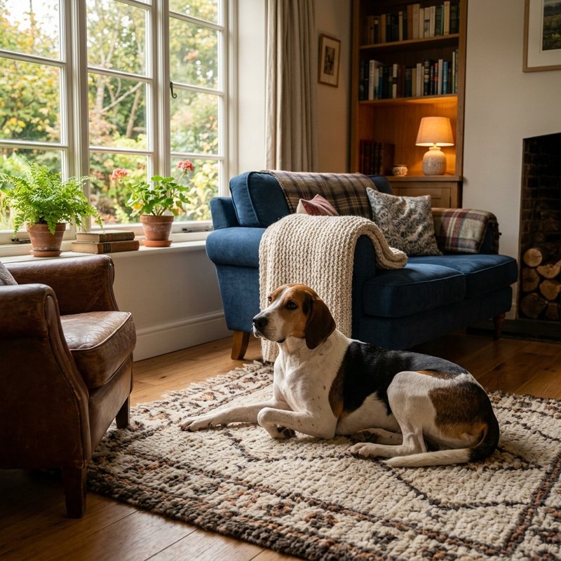 "Treeing Walker Coonhound at home"