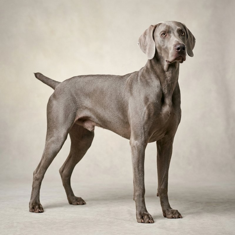 "Weimaraner studio portrait"