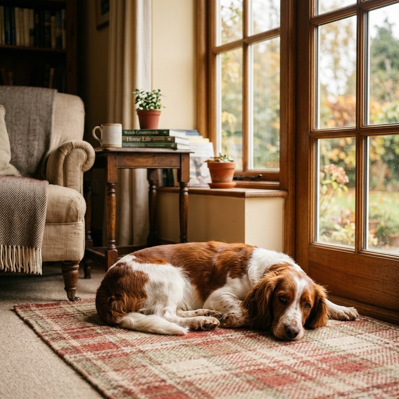 "Welsh Springer Spaniel at home"