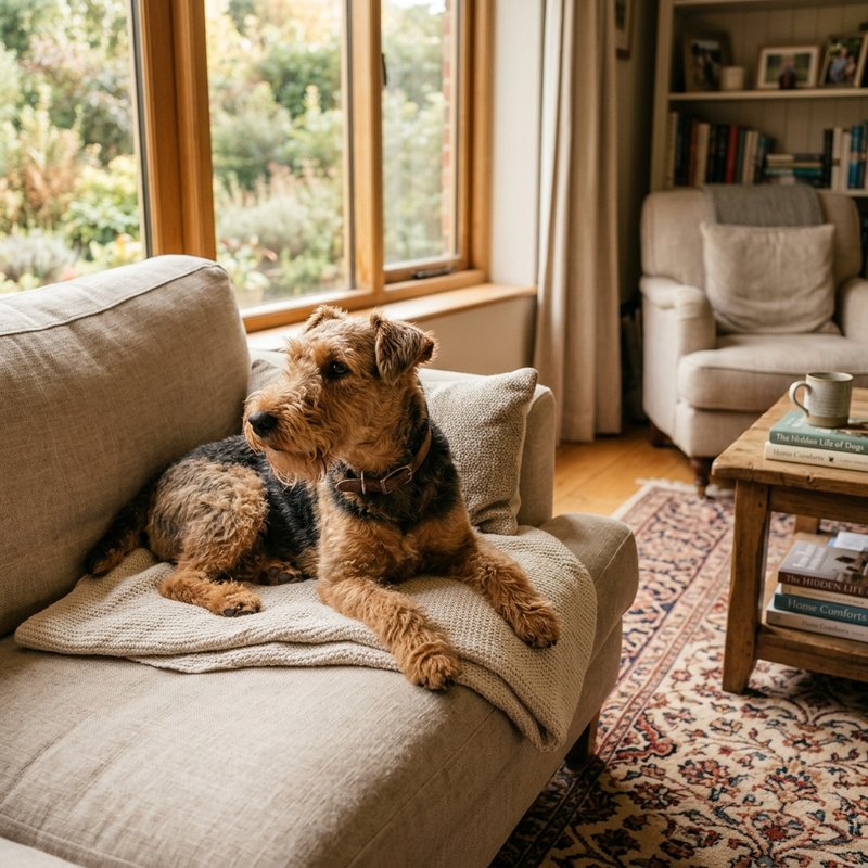 "Welsh Terrier at home"
