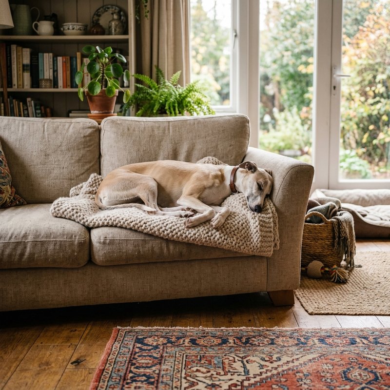 "Whippet at home"