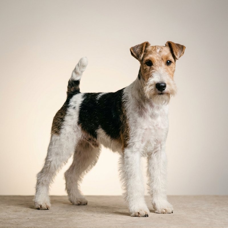 "Wire Fox Terrier studio portrait"