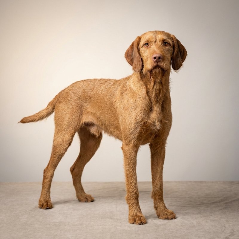 "Wirehaired Vizsla studio portrait"