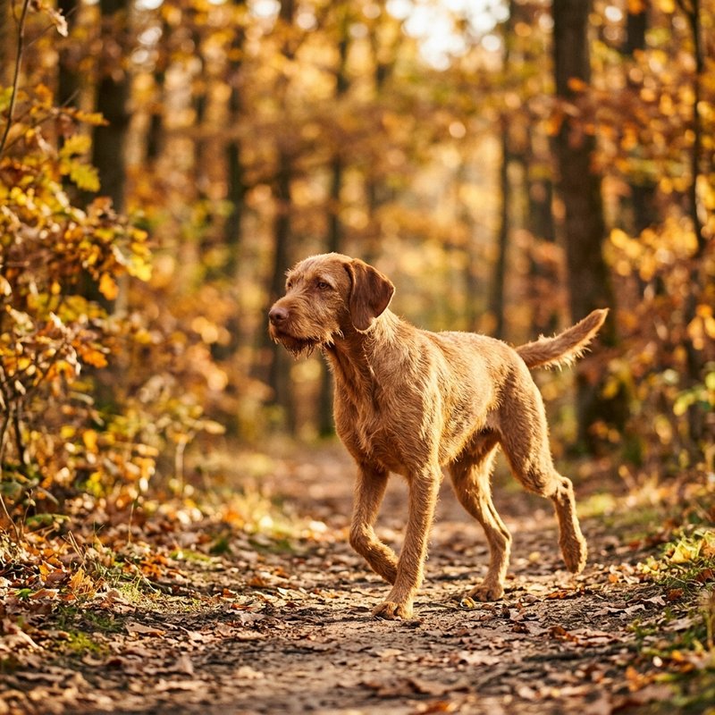"Wirehaired Vizsla outdoors"
