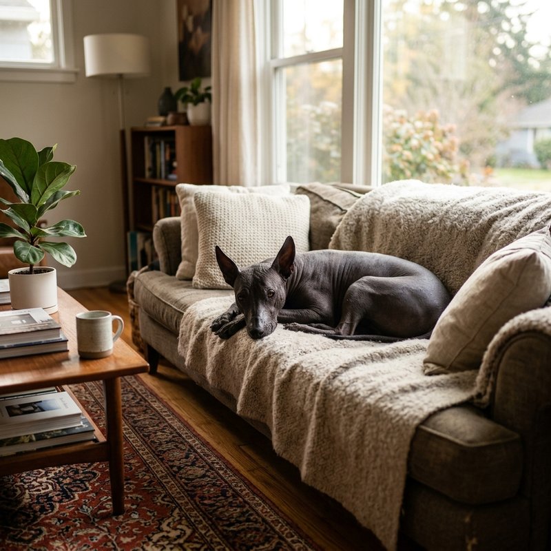 "Xoloitzcuintli at home"