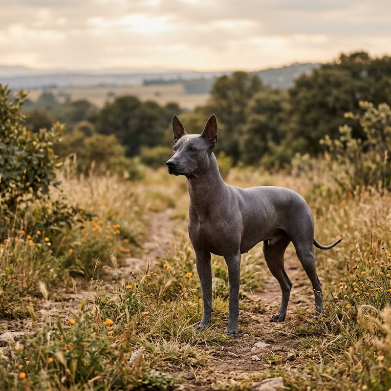 "Xoloitzcuintli outdoors"