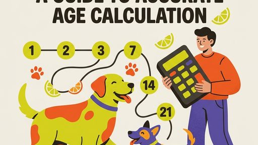 Illustration showing dog year calculation