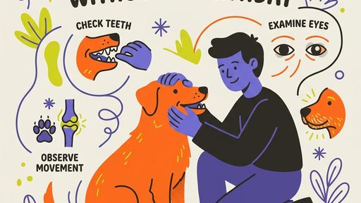 Illustration checking dog age indicators