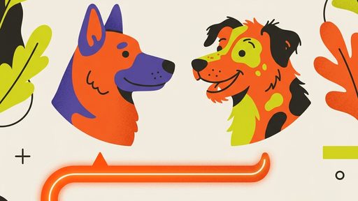 Illustration comparing mixed and purebred dogs