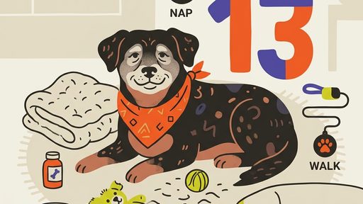 13-year-old dog illustration